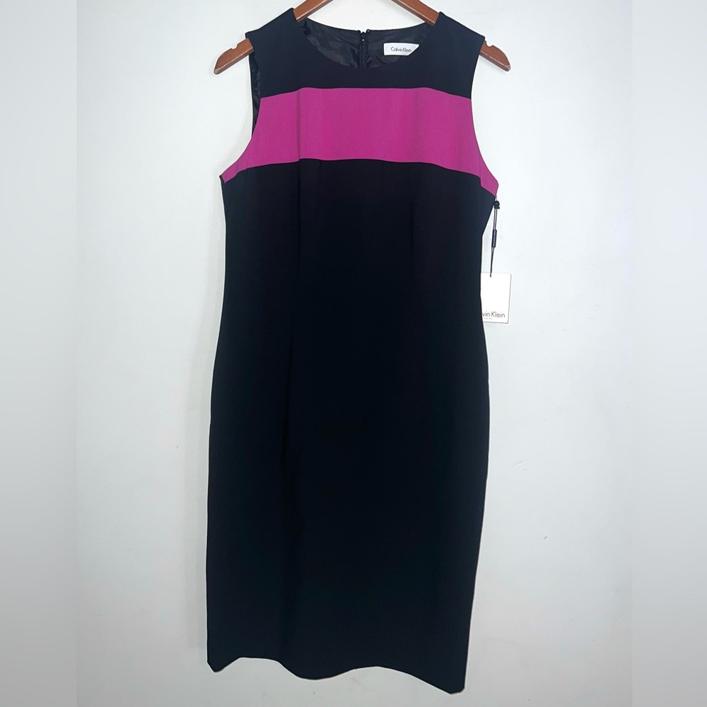 Calvin Klein NEW Sleeveless Colorblock Sheath Dress Sz 12